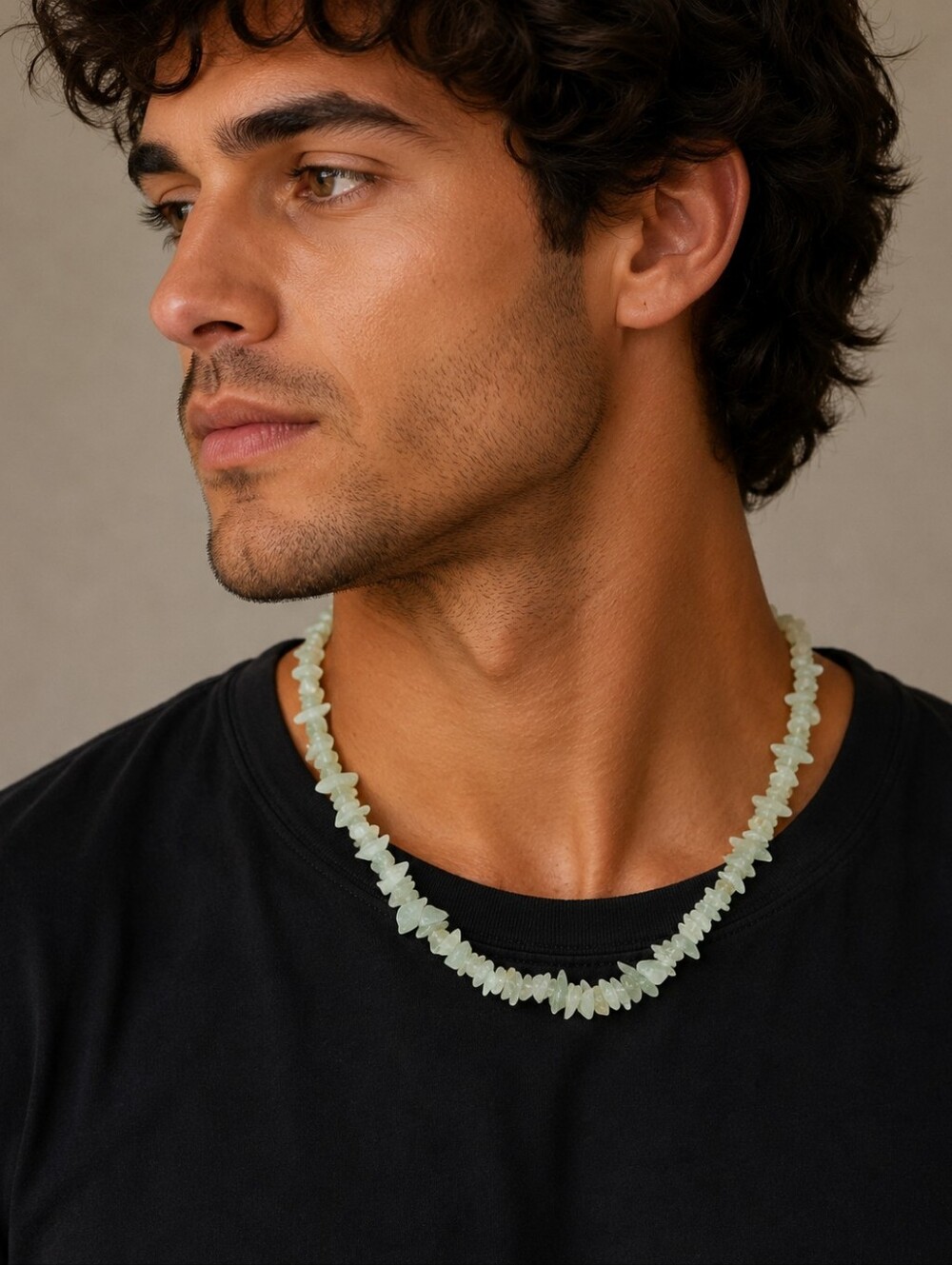 3/$30 Light Green Chip Gemstone Necklace